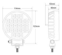 Arbeitsscheinwerfer rund LED Ø 114 mm 12/24V 24W