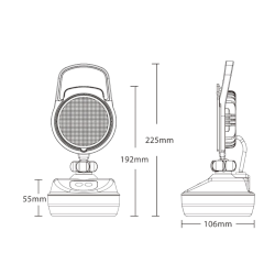 Handscheinwerfer LED 9 W Akku mit PowerBank