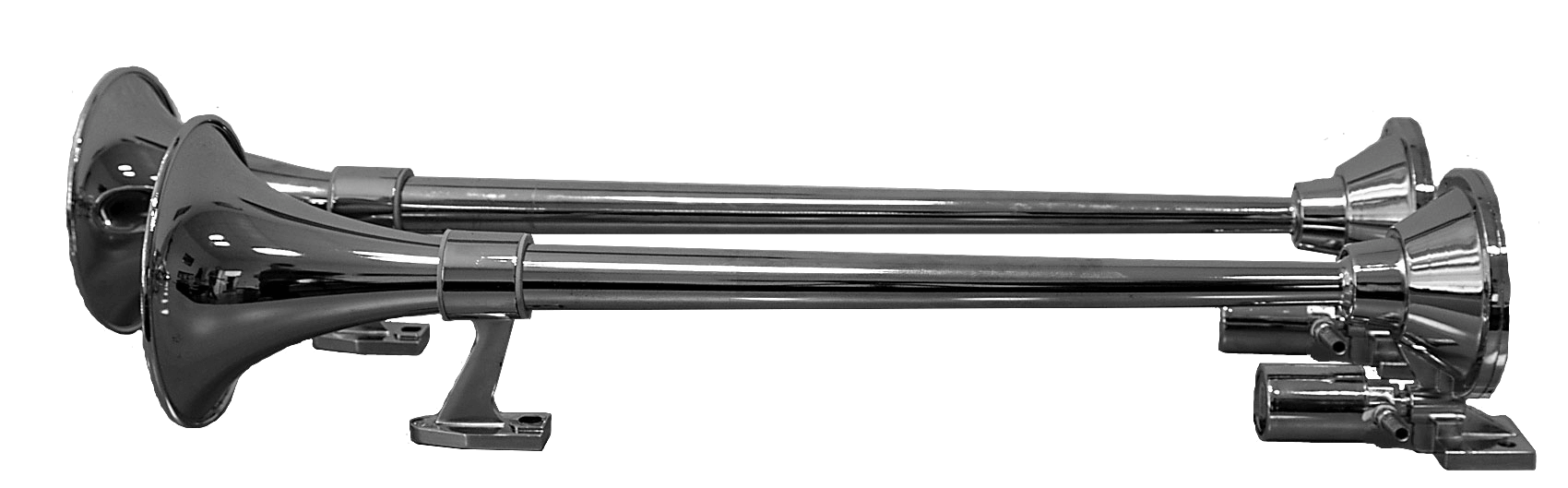 Druckluftfanfare 12/24 V "Doppel" Edelstahl