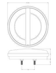 Rückleuchte RUND LED Ø 140 mm rechts