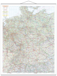 Wandkarte Deutschland "Straßen" laminiert