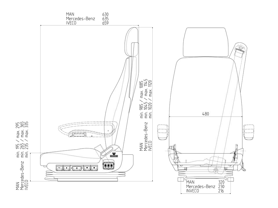 Komfort Fahrersitz MAN F2000
