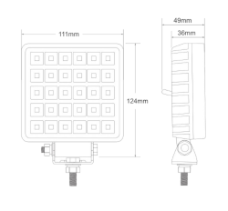 Arbeitsscheinwerfer LED 124 x 111 mm 12/24V 30W