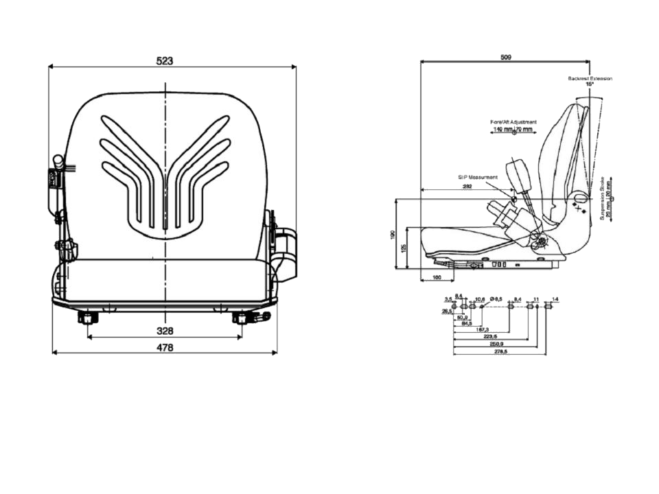 Fahrersitz Gabelstapler Standard "B12"