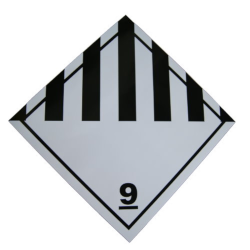 Gefahrzettel 250 x 250 mm Kl. 9 "SF"