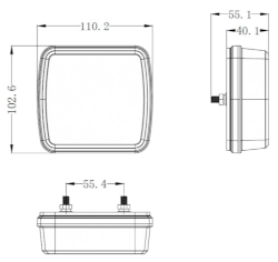 Rückleuchte LED 110 x 103 mm rechts 3 Kammer