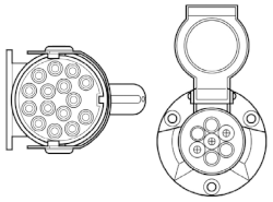 Adapterstecker 24V 15pol. Stecker -> 12V 7pol.Dose
