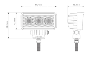 Arbeitsscheinwerfer LED 88 x 43 mm 9-32V